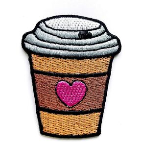 Th Th Little Coffe Lover Cartoon Patches Thickedique Served On Iron on Patch for Backpacks Jeans Juns Contup