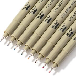 Mr. Pen- Drawing Pens for Artists, 0.5mm, 8 Pack, Colorful Artist pens, Micro Pens for Drawing, Ink Pens for Drawing, Sketch Pens, Micro Pen, Fineliner Pens, Bible Journaling Pens, Fine Point