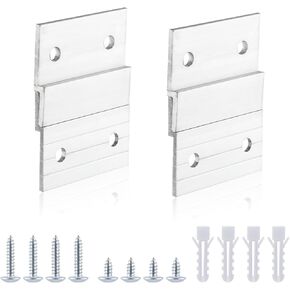 2 Pairs 2 Inch French Cleat Hanger Kit, Heavy Duty Picture Hanging Hardware Metal Z-Clips Strong Support Mirror Brackets for Painting Panel Artwork Shelf Home Accessories
