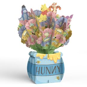 باقة زهرة Lovepop Disney's Winnie the Pooh المنبثقة من أجلها وله - بطاقات المعايدة ثلاثية الأبعاد للأولاد والبنات والرجال والنساء - Hunny Jar - 10.25 × 7.5 باقة
