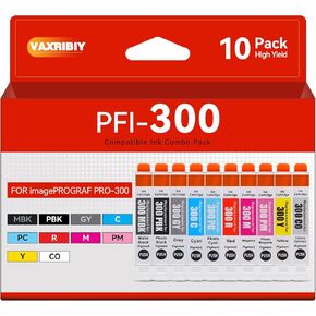 PFI-300 Ink Pro-300 10 Color Pack متوافق مع Canon PFI-300 حبر خرطوشة الحبر Pro-300 حبر Pro 300 PFI 300 PFI300 حبر لطابعة Canon ImagePrograf Pro-300 (MBK PBK C M y PM PC R GY CO)