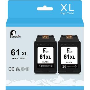 خرطوشة الحبر الأسود 61xl من Penguin لـ HP 61 خرطوشة الحبر الأسود لـ Deskjet 3050a 2540 3054 3510 3512 Envy 4500 5530 4520 OfficeJet 2620 4630 2622 4636 Printers for HP 61xl 1 Black