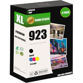 4 Pack 923E High Yield Ink Cartridge Replacement for OfficeJet 8122e OfficeJet Pro 8135e 8138e 8139e Printers