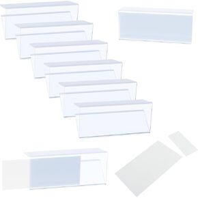 25 Pack - 3"L Clear Wood Shelf Label Holder + Inserts Fits Shelves 1/2" to 1" Thick