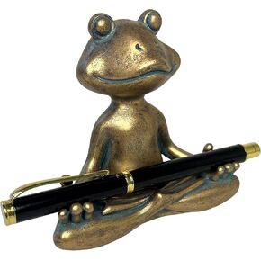 Yoga Frog كتابة حامل القلم - منظم سطح المكتب مثالي لعرض الأقلام وأقلام الرصاص وفرش الطلاء وفتاحات الرسائل - بداية محادثة غريب الأطوار للمنزل أو المكتب التمييز Zen