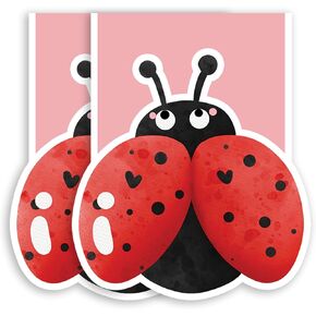 (2Pcs) Ladybug Magnetic Bookmark Insect Book Page Markers Gift for Reading Lover Nerd Book Addict Bookish Bookworm Reader Office Stationery - Size 2.7"x2.3" When Folded