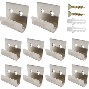 10PCS Stainless Steel Flat J Hooks Hanger, Silver Tile Display Wall Hanger, Heavy Duty Tile Hanger Brackets for Hook Ceramic Wall Display, Mirrors, Picture, Frame(Small Size) in Kuwait