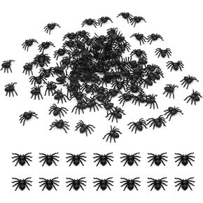 Lekai 200pcs Mini Mini Black Spiders العناكب المقلدة الواقعية للمنزل والحفلات