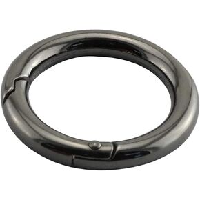 20mm Od Black Spring O Rings ، سبيكة الزنك جولة Carabiner حلقات مفاتيح المفاتيح المفاجئة المقطع خطاف ربط Binder Buckle لسلاسل المفاتيح حقيبة اليد ستارة حزام الكتف DIY (1/2 بوصة ؛ 10 PCS)
