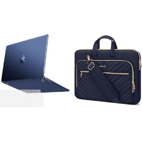 Mosiso متوافق مع MacBook Air 13 بوصة الحالة 2025 2024 2023 2022 M4 A3240 M3 A3113 M2 A2681 ، اللون الأصلي الطبيعية ذات اللون الأصلي ، حقيبة كتف لوحة محمولة ， منتصف الليل واضحة وبحرية زرقاء وبحرية