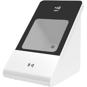Alacrity QR 2D/1D Desktop Barcode Scanner with NFC Reader, Capture Barcodes from Mobile Screens for Payment Systems, White