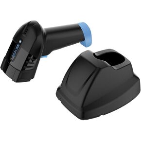 REALINN Cordless Barcode Scanner 2D QR Code Reader with USB Cradle 328ft Transmission Distance CMOS Imager Data Matrix PDF417 UPC Scanners for Inventory Warehouse Supermarkets