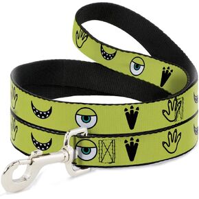Dog Leash Monsters Inc Mike Icons Greens أسود أبيض 4 أقدام طوله 1.0 بوصة