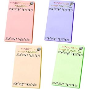 4pcs Pickleball Notepads ، الملاحظات اللزجة ألوان زاهية منصات التوصيف الذاتي المضحكة هدايا المخلل 200 صفحة للقيام بها بعد Pickleball لجميع عشاق Pickleball