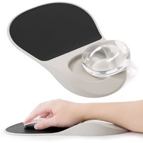 Ergonomic Mouse Pad with Wrist Rest, Gel Wrist Rest Pain Relief Mousepad, Leather Surface Mouse Pads with Wrist Support, Non-Skid Silicone Base Mousepads for Laptop, Computer(Black)