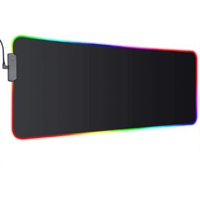 لوحة فأر ألعاب RGB كبيرة لوحدة المكتب ، LED Mouse Mat 7 Loving Loving و 3 أوضاع ديناميكية ، حصيرة فأر كمبيوتر محمول مقاومة للماء