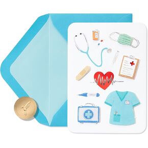 Papyrus Blank Appreciation Card (Doctor, Nurse, Medical Icons)