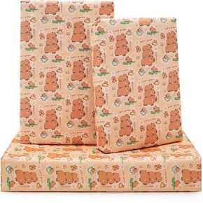 NEPOG CAPYBARA WRAPP WARPing for Boys Kids Girls ، CATEBARAS GIME WRAP Paper 6 Sheets Plate 20x28 Inpover لكل ورقة لعيد ميلاد طفل استحمام روضة الأطفال