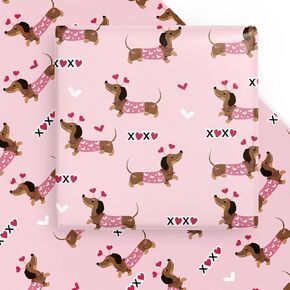 Wrapaholic Valentines Day Wrapp Paper Sheet - 5 أوراق Love Heart Kitty Cats نمط مطوي مسطحًا لعيد الحب والذكرى السنوية وأعياد الميلاد - 19.7 بوصة × 27.5 بوصة لكل ورقة