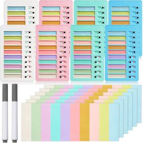 Jetec 8 Pcs Chore Chart Board to Do List My Chores Checklist Board Sliding Routine Chart with 2 Marker and 20 Pcs Dry Erase Detachable Colorful Cardstock for Adults (Fresh Color,Simple)