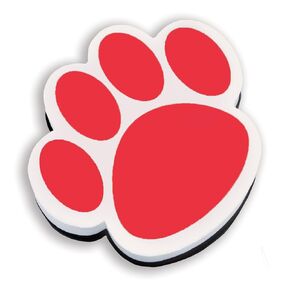 Ashley Productions Paw Magnetic Whiteboard Eraser ، Red