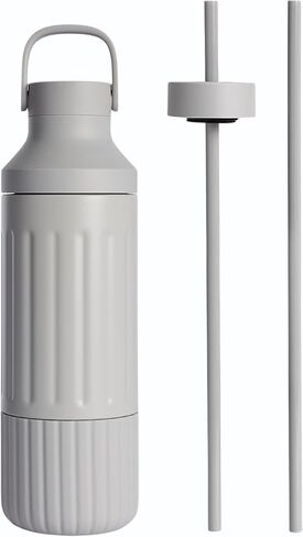 BEAST Health® Stainless Steel Water Bottle, 22 oz, Insulated Stainless Steel, Leak-Proof, Reusable Straw System, Portable Carry Cap, BPA-Free, Dishwasher Safe (Cloud White) in Saudi Arabia