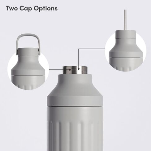 BEAST Health® Stainless Steel Water Bottle, 22 oz, Insulated Stainless Steel, Leak-Proof, Reusable Straw System, Portable Carry Cap, BPA-Free, Dishwasher Safe (Cloud White) in Saudi Arabia
