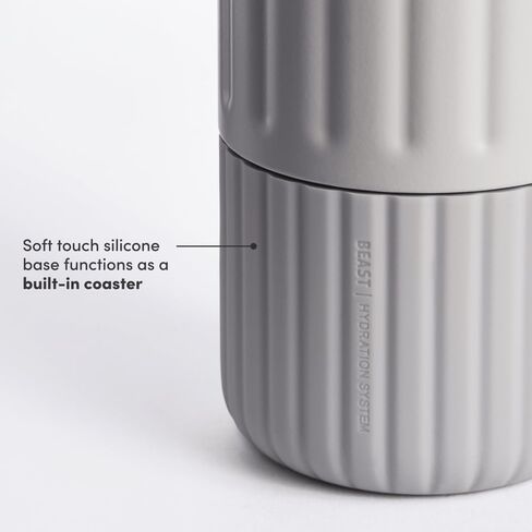 BEAST Health® Stainless Steel Water Bottle, 22 oz, Insulated Stainless Steel, Leak-Proof, Reusable Straw System, Portable Carry Cap, BPA-Free, Dishwasher Safe (Cloud White) in Saudi Arabia