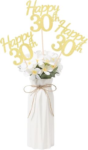 مركزية عيد ميلاد سعيد 55 للطاولة ، زخارف حفلة عيد ميلاد بريق على الوجهين 55 قبعات طاولة رائعة لزخارف طاولة حفل الذكرى السنوية (الذهب ، 10 حزمة) in Kuwait