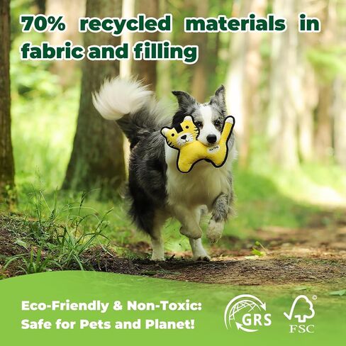 Eco-Friendly Squeaky Dog Toys for Aggressive Chewers – 70% Recycled Wildlife Designs | No-Hunting, Tear-Resistant Chew Toys for Large Dogs | Durable Sustainable Pet Supplies in Saudi Arabia