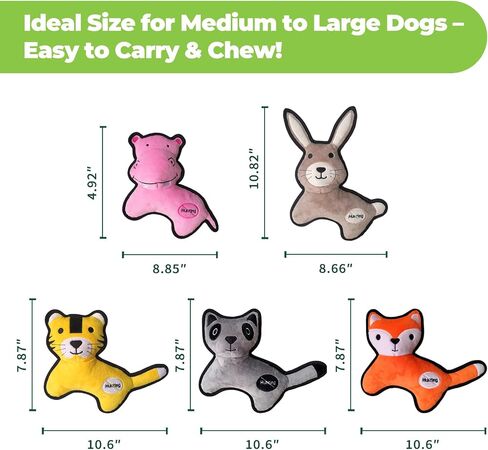 Eco-Friendly Squeaky Dog Toys for Aggressive Chewers – 70% Recycled Wildlife Designs | No-Hunting, Tear-Resistant Chew Toys for Large Dogs | Durable Sustainable Pet Supplies in Saudi Arabia