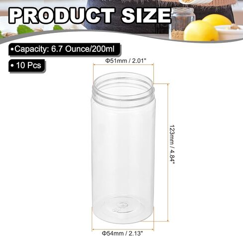 PATIKIL 4.7oz Plastic Spice Jars with Shaker Lids, 10 Pcs Refillable Empty Seasoning Containers Bottle with Label Marker Pen for Storing Spice Salt Herbs Powders Condiment, Clear in Saudi Arabia