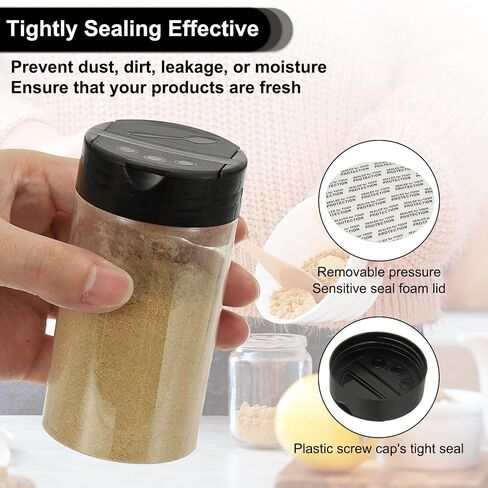 PATIKIL 4.7oz Plastic Spice Jars with Shaker Lids, 10 Pcs Refillable Empty Seasoning Containers Bottle with Label Marker Pen for Storing Spice Salt Herbs Powders Condiment, Clear in Saudi Arabia