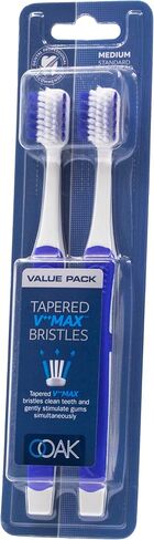 Ooak Toothbrush, Tapered V++Max Medium Bristles, 2 Pack Yellow in Saudi Arabia