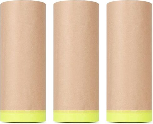 VECOPE Pre-Taped Masking Paper for Painting 22-in. x 50-feet Tape and for Paint Automotive Protective,Cars and Auto Body,Skirting, Covering Painting Masking Paper (1 Roll, 22in X 50FT) in Saudi Arabia