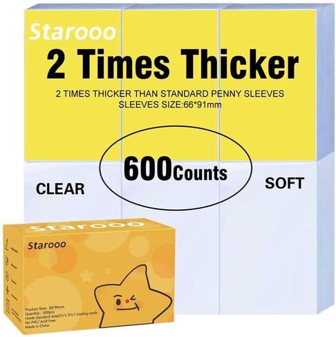 600 Counts Card Sleeves,Game Card Sleeves for Standard Cards,6 Colors Trading Card Sleeves Matte Back,TCG Card,Black Red Blue Green Yellow Orange 66 * 91 in Saudi Arabia
