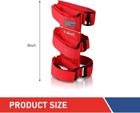 Pack-1 Fire-Extinguisher Holder, Adjustable Roll Bar with American Flag Pattern, Compatible with Jeep Wrangler 1965-2022 JK JKU TJ CJ Gladiator (Black) in Kuwait