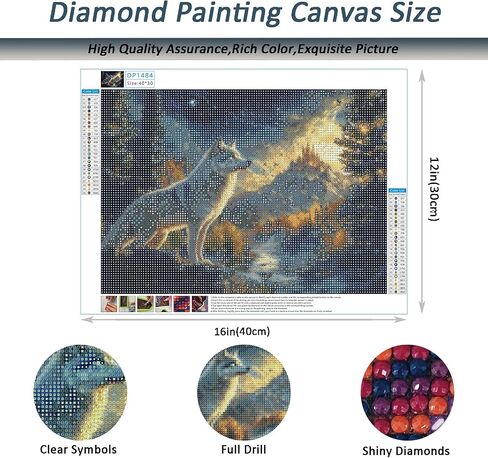 Auremi Fox Diamond Art Painting Kits for Adults Beginners, DIY 5D Animal Diamond Art Paint with Round Diamonds Full Drill Gem Art Painting Kit for Home Wall Decor Gifts 30×40cm in Saudi Arabia