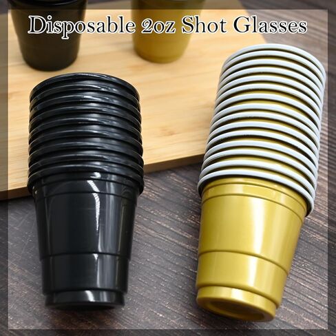 30 Pcs Disposable 2oz Shot Glasses Plastic Cups for Wedding, Graduation Party, Beer Sample Taste Serving, Birthday (Entire Hot Pink) in Saudi Arabia