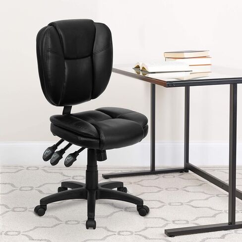 Flash Furniture Caroline Mid-Back Leathersoft Multifunction Twivel Carivers Office Cairs in Kuwait