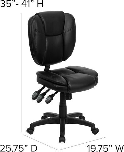 Flash Furniture Caroline Mid-Back Leathersoft Multifunction Twivel Carivers Office Cairs in Kuwait