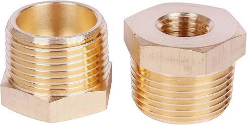 2PCS 1 NPT Male To 3/4 NPT Female Reducing Bushing Brass Pipe Fitting Reducer Adapter (1 NPT Male x 3/4 NPT Female) in Kuwait