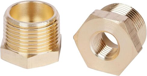 2PCS 1 NPT Male To 3/4 NPT Female Reducing Bushing Brass Pipe Fitting Reducer Adapter (1 NPT Male x 3/4 NPT Female) in Kuwait