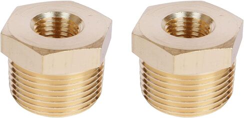 2PCS 1 NPT Male To 3/4 NPT Female Reducing Bushing Brass Pipe Fitting Reducer Adapter (1 NPT Male x 3/4 NPT Female) in Kuwait