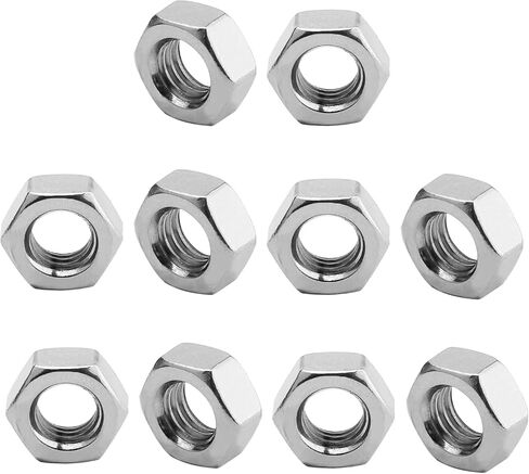 MroMax 100Pcs M2.0-0.4mm Hex Nuts, 304 Stainless Steel Metric Coarse Thread Mini Hexagon Nut Fasteners for Mechanical Equipment,Construction Repair Silver in Kuwait
