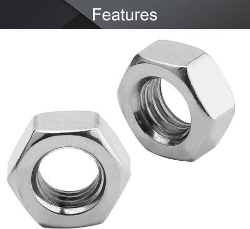 MroMax 100Pcs M2.0-0.4mm Hex Nuts, 304 Stainless Steel Metric Coarse Thread Mini Hexagon Nut Fasteners for Mechanical Equipment,Construction Repair Silver in Kuwait