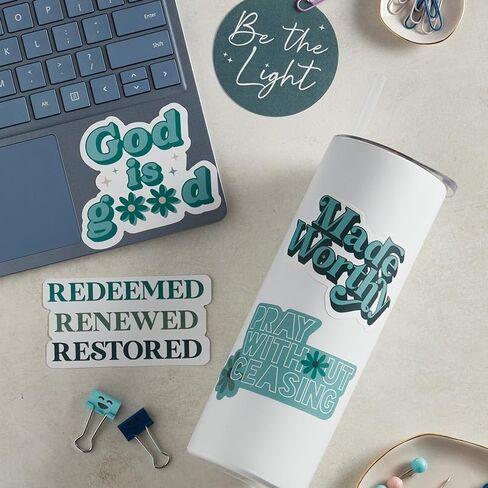 Creative Brands Stickers - Faithworks 3 x 3-Inch Inspirational Easy Peel Waterproof Vinyl Sticker, Make Heaven Crowded in Saudi Arabia