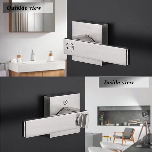 Probrico 10 Pack Privacy Door Handles,Heavy Duty Matte Black Door Lever Hardware,Keyless Interior Door Knob Lockset for Bedroom Bathroom in Saudi Arabia
