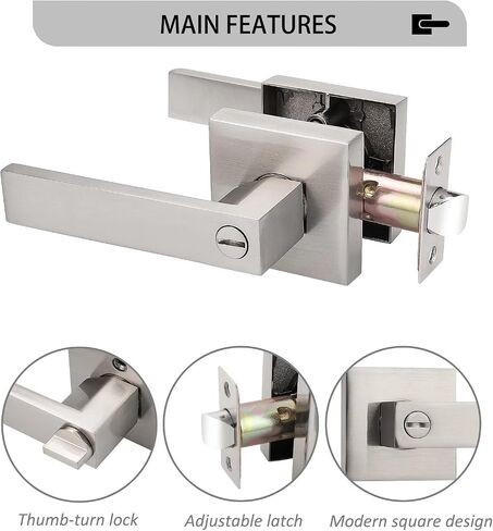 Probrico 10 Pack Privacy Door Handles,Heavy Duty Matte Black Door Lever Hardware,Keyless Interior Door Knob Lockset for Bedroom Bathroom in Saudi Arabia