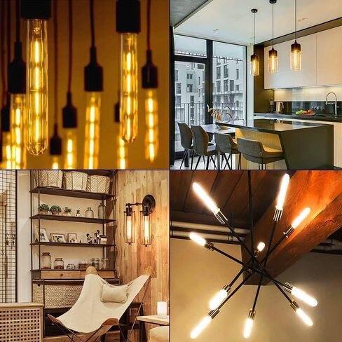 XININSUN T300 Led Bulb, 11.8 Inch Long Tubular Led Light Bulbs, 100Watt Equivalent, 1000lm, Dimmable, Clear Glass, E26 10W T10 LED Edison Tube Lamp Bulb,4 Pack. (6W=60W 3000K) in Kuwait